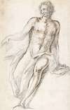 Seated Male Nude with Open Book