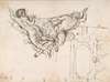 Study for Nude Male Figures Supporting a Frame and Plan of the Ceiling Decoration of Palazzo Altieri, Rome