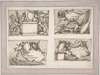 Four Sketches of Putti Hanging Coat of Arms