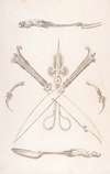Design for Spoon, Fork, Two Knives (Crossed over scissors), Scissors, Ear Spoon and Toothpick