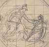 Design for a Medallion; Huntress Kneeling before an Armed Goddess