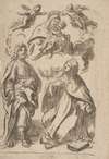 A Male and a Female Saint Adoring the Virgin and Child in Glory