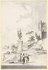 Capriccio with a Statue of a Warrior and a Ruined Castle on the Shore of the Lagoon