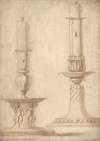Design for Two Candlesticks with decorated Bases