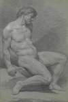 Seated Male Nude Facing Right