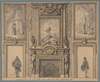 Design for a Wall Decoration with Chimneypiece and Two Figures