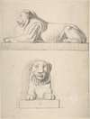 Classical Sculpture of a Lion, Front and Side Views
