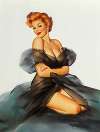 Redhead with Black Negligee