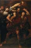 Aeneas fleeing the burning Troy