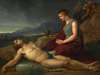 Antigone neben dem Leichnam ihres Bruders Polyneikes kniend