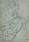Studies of a Seated Nude Male Figure