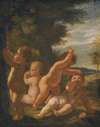 Four Putti Playing In A Landscape