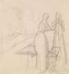 Mariana – Figure Sketch and Sketch of a Woman folding Cloth