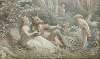 Die Elfenkönigin Titania bekränzt den neben ihr sitzenden, eselköpfigen Nick Bottom