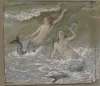 Three mermaids in the water