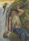 River god at a waterfall