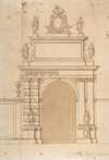 Design for the Triumphal Arch at the Porta Ticinese in Milan, with the Imperial Arms of the Hapsburg and Allegorical Figures