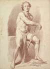 Seated Male Nude Resting on a Stick 1765–1810