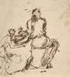 Seated Figure Receiving an Object Presented by a Smaller Figure