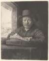 Rembrandt Drawing at a Window