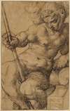 Nude Warrior (Mars) Leaning over a Volute