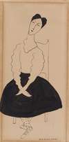 Portrait of Janet Braguin in the style of Amedeo Modigliani