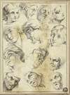 13 Sketches of Various Faces