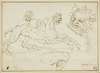 Four Sketches; Griffin, Grotesque Head, Head of Satyr, Bent Leg