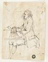 Caricature of Man Writing