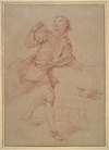 Study of a Young Man, study for the tapestry, Sancho’s departure for the island of Barataria