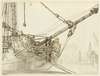 Study of a Warship’s Prow with British Warships and Naples Harbor Beyond