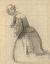 Woman praying, sketch for Signing of the Compact in the Cabin of the Mayflower