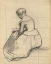 Woman Reading, sketch for Signing of the Compact in the Cabin of the Mayflower