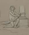 Study for Young Boy Crouching Next to Column