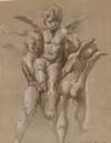 Two Putti Carrying a Third Putti