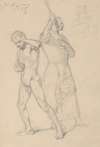 Sketch of the figure of Gniewosz of Dalewice and a nobleman for the painting ‘Queen Jadwiga’s Oath’