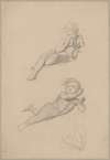Studies of boys’ nudes to the ceiling ‘Wedding procession of Cupid and Psyche’