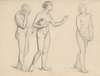 Study of female nudes to figures of three Marys for the painting ‘Three Marys’