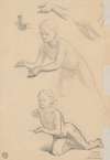 Two sketches of a nude boy