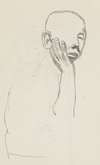 popiersie mężczyzny podpierającego dłonią twarz (szkic)