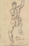 Rear View Figure Study of a Male Nude