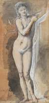 Femme nue (étude avec drap)