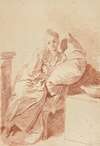A young girl seated in an interior, leaning against a pillow (‘La Jeune malade’)