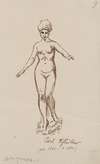 A nude woman. Sketch based on Carl Schlüter’s sculpture
