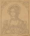 Drawing of a 16th-century Portrait of Queen Bona Sforza (1494–1557)