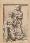Drawing of the sculpture depicting the Holy Family