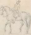 Horse with Rider Wearing Tricorne Hat