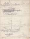 Studies of Boats on a Riverside