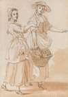Two Girls Carrying a Basket