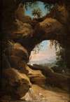 Landscape with views through the cave